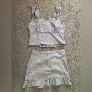 Cute two piece set with woven lace